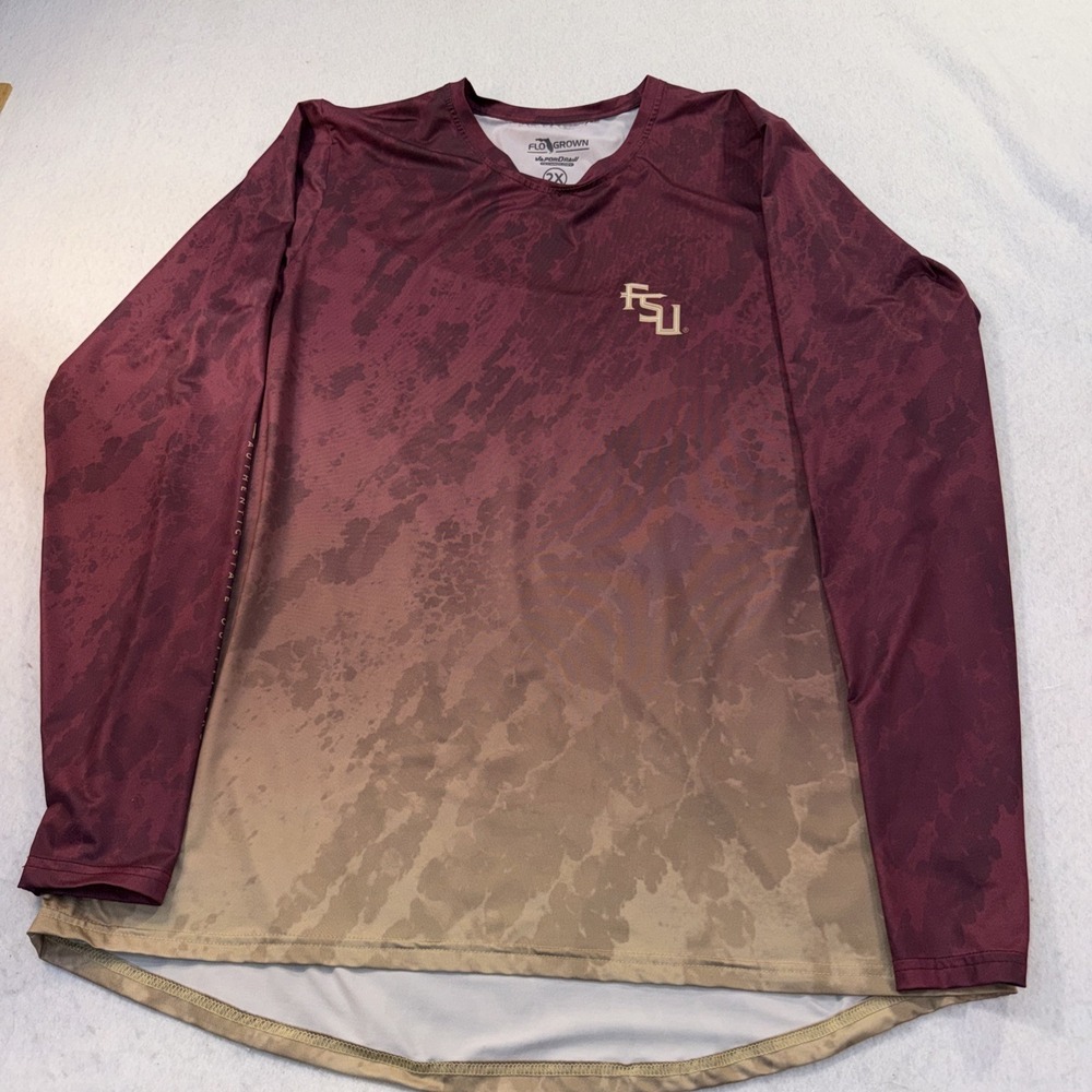 Florida State‎ Univ Flo Grown Long Sleeve Shirt Mens 2x Vapor Draw Ombré FSU